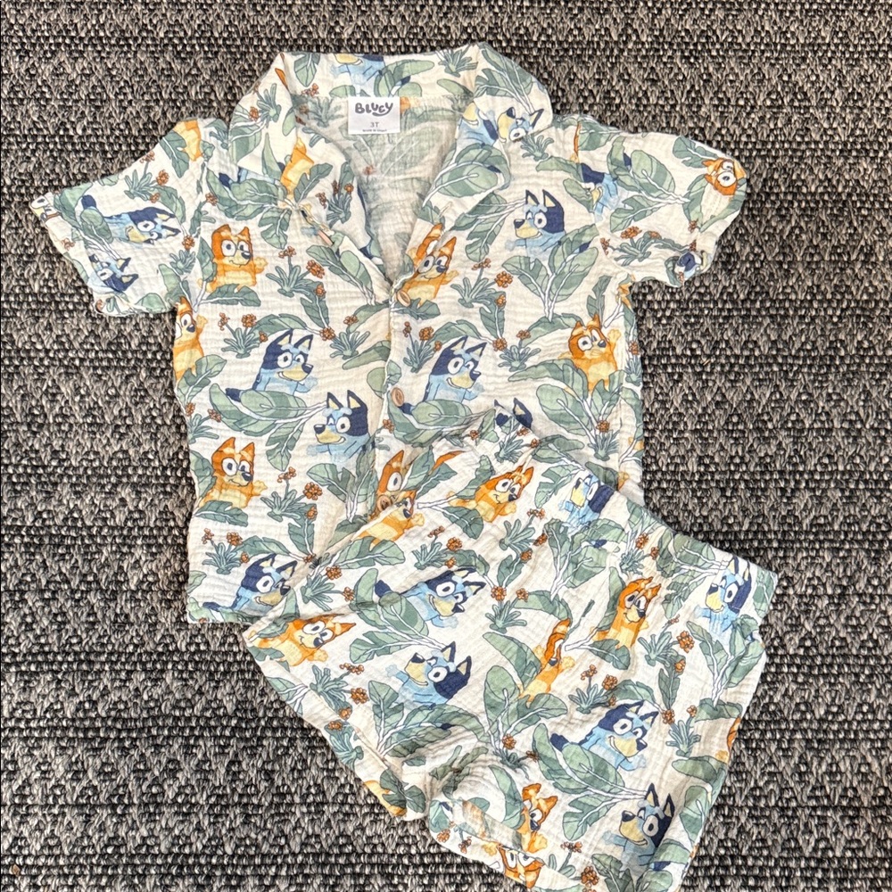 Bluey Kids Matching Set - Green and Orange